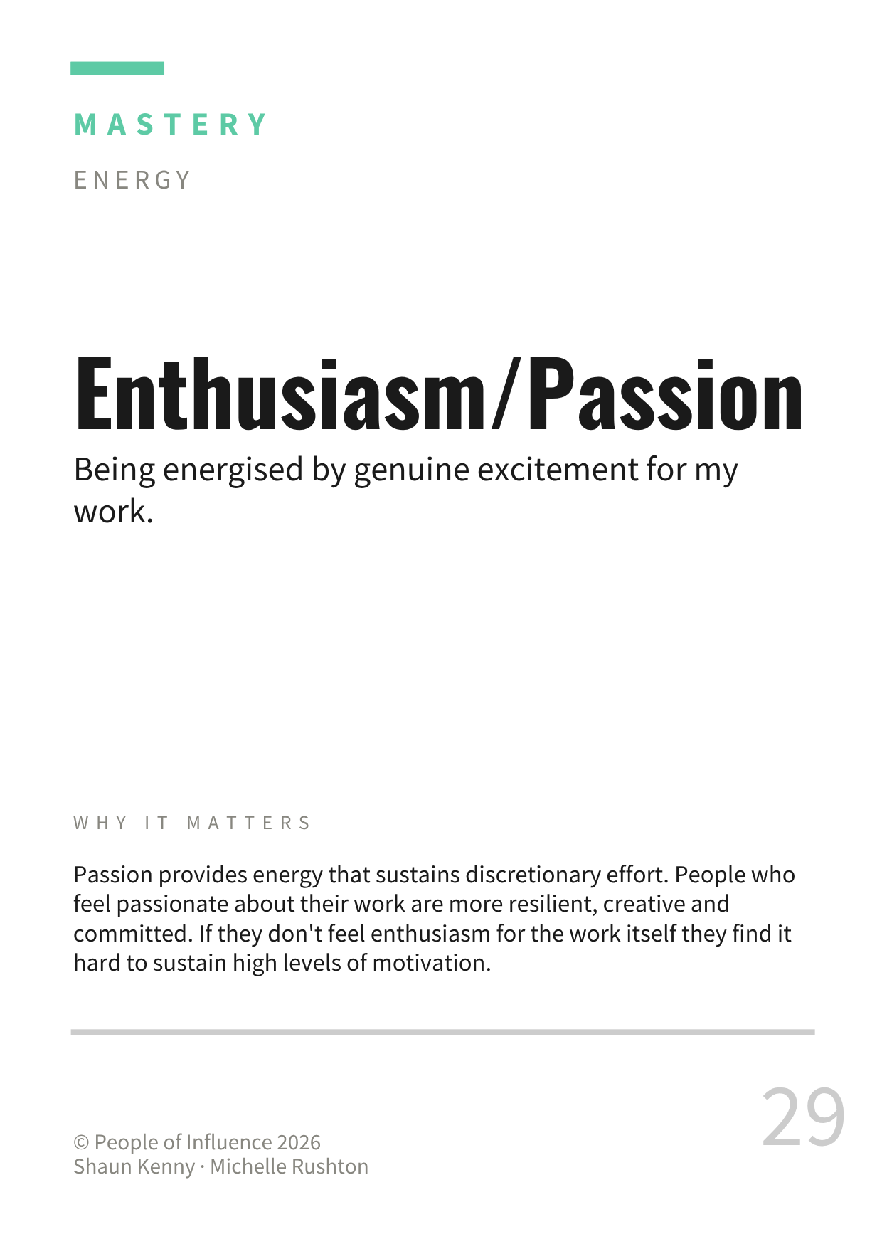 Enthusiasm/Passion motivator card